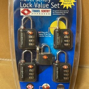Samsonite 5 pc  travel, senrty lock value set